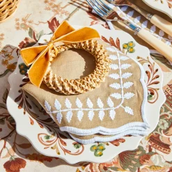 Mrs. Alice Corn Wreath with Mustard Velvet Bow (Set of 4)< Autumn Decorations