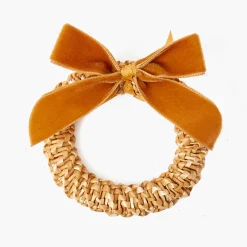 Mrs. Alice Corn Wreath with Mustard Velvet Bow (Set of 4)< Autumn Decorations