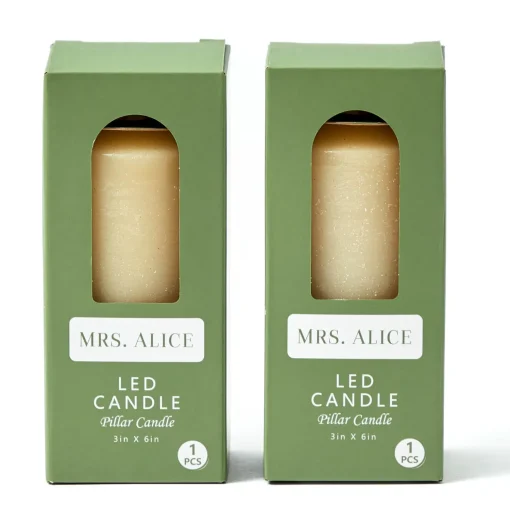Mrs. Alice Cream LED Pillar Candle Set (Set of 4)< Candles | Candlescapes