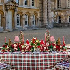 Mrs. Alice Decorative Festive Tree with Red & Green Tartan Bow< Christmas Decorations