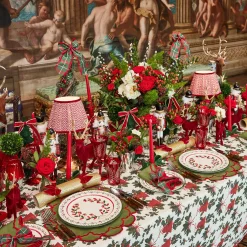 Mrs. Alice Decorative Festive Tree with Red & Green Tartan Bow< Christmas Decorations