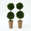 Mrs. Alice Double Potted Boxwood Balls (Pair)< Year-round Decorations | Spring Decorations