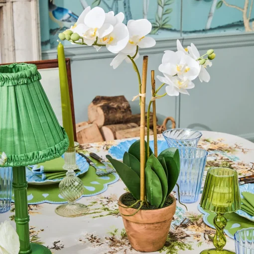 Mrs. Alice Double Stem Potted Faux Orchid< Year-round Decorations | Forever Blooms