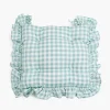 Mrs. Alice Duck Egg Blue Gingham Ruffle Seat Pad Cushion< Cushions