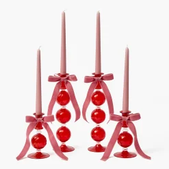 Mrs. Alice Dusty Pink Velvet Bow (Set of 4) - 20cm< Napkin Rings & Bows