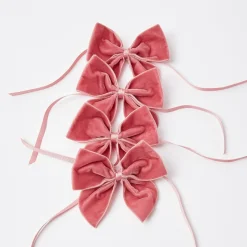 Mrs. Alice Dusty Pink Velvet Napkin Bows (Set of 4)< Napkin Rings & Bows