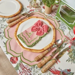 Mrs. Alice Dusty Pink Velvet Napkin Bows (Set of 4)< Napkin Rings & Bows