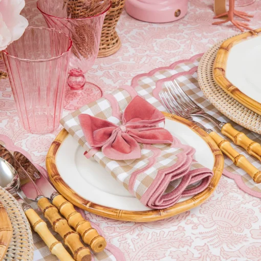 Mrs. Alice Dusty Pink Velvet Napkin Bows (Set of 4)< Napkin Rings & Bows