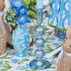 Mrs. Alice Eden Blue Candle Holder (Pair)< Summer Candleware | Candle Holders