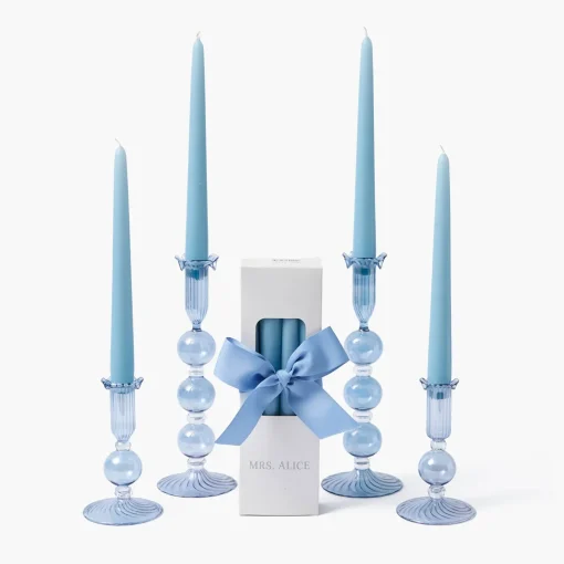 Mrs. Alice Eden Blue Candle Set< Candles | Candlescapes