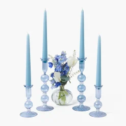 Mrs. Alice Eden Blue Candle Set< Candles | Candlescapes