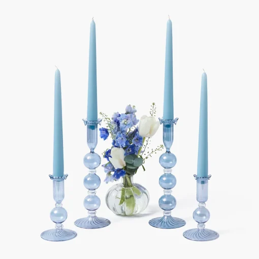 Mrs. Alice Eden Blue Candle Set< Candles | Candlescapes