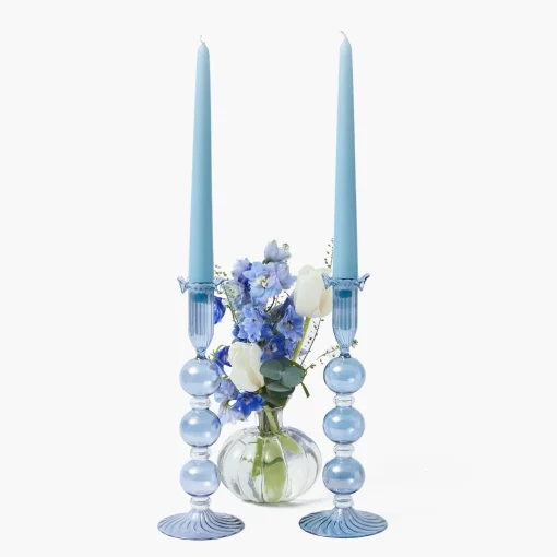 Mrs. Alice Eden Blue Candle Set< Candles | Candlescapes
