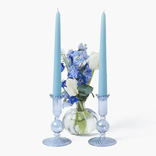 Mrs. Alice Eden Blue Candle Set< Candles | Candlescapes