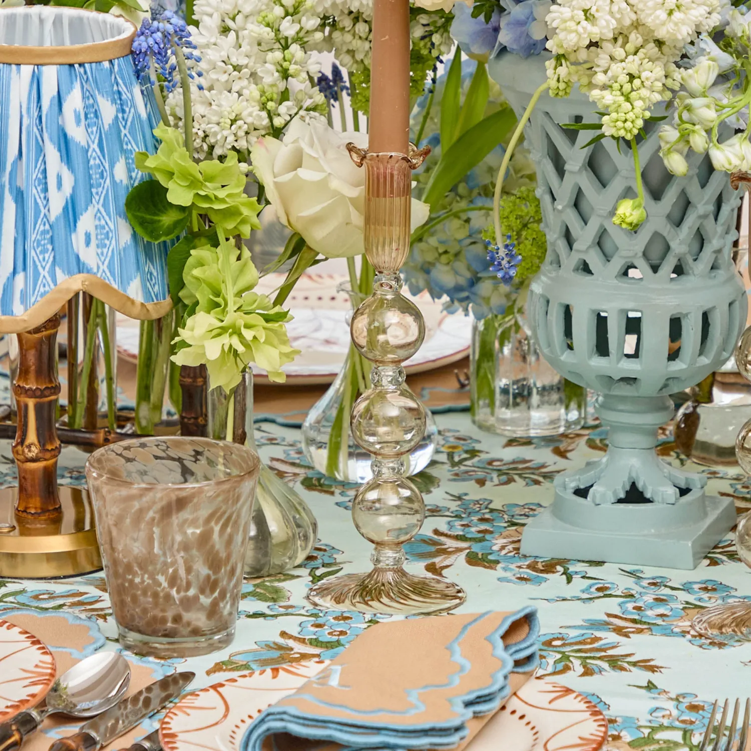 Mrs. Alice Eden Chestnut Candle Set< Summer Glassware | Summer Candleware