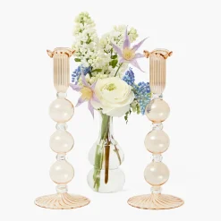 Mrs. Alice Eden Chestnut Candle Set< Summer Glassware | Summer Candleware