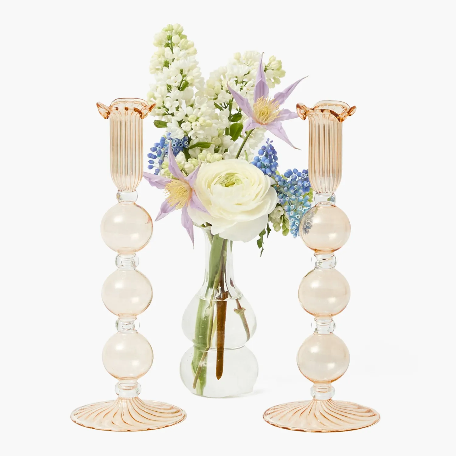 Mrs. Alice Eden Chestnut Candle Set< Summer Glassware | Summer Candleware