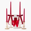 Mrs. Alice Eden Chestnut Ribboned Candle Set (Red)< Candles | Candlescapes