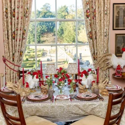 Mrs. Alice Eden Chestnut Ribboned Candle Set (Red)< Candles | Candlescapes