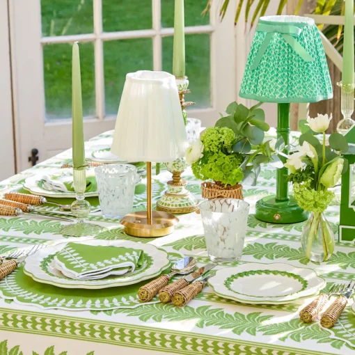 Mrs. Alice Eden Green Candle Holders (Pair)< Summer Glassware | Summer Candleware