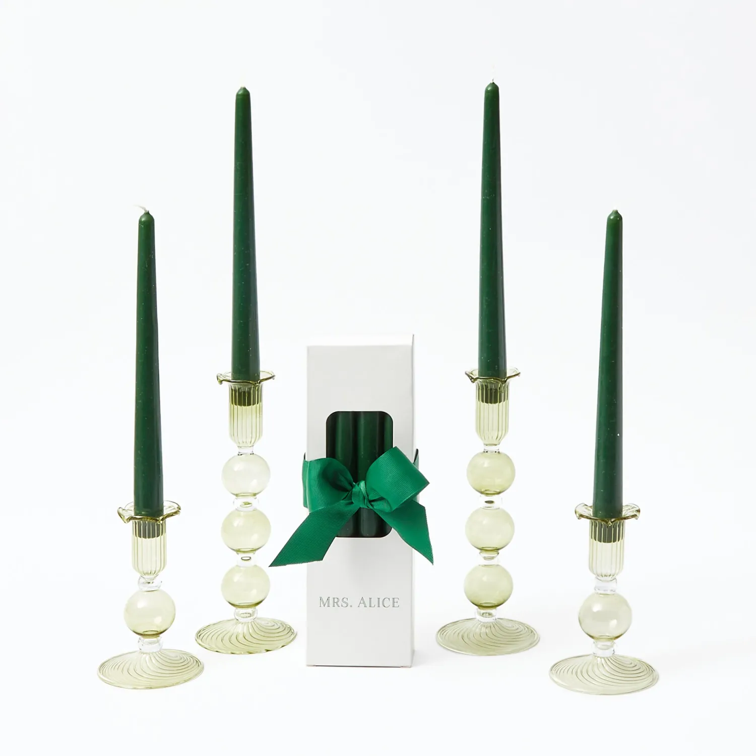 Mrs. Alice Eden Green Candle Set (Forest Green)< Candles | Candlescapes