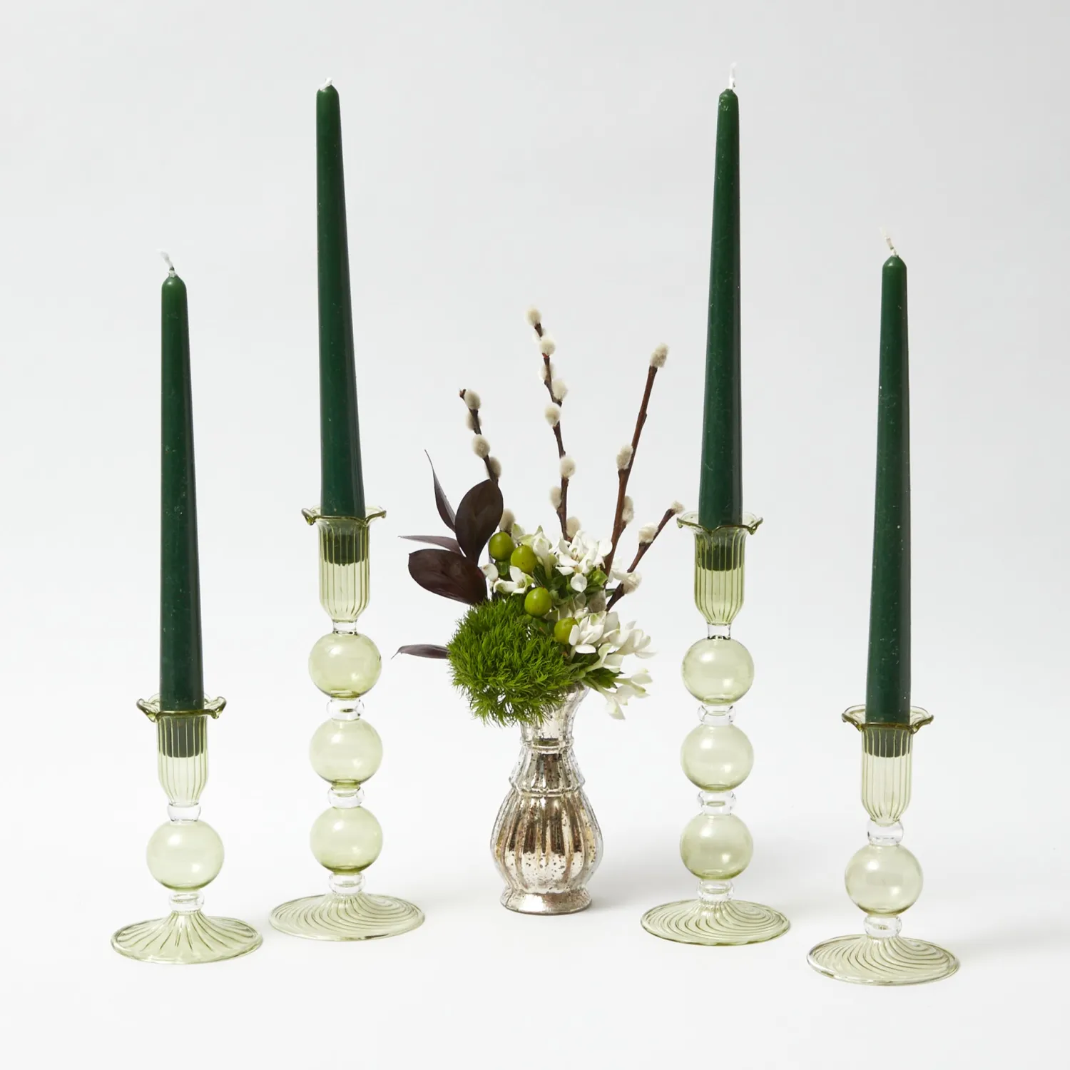 Mrs. Alice Eden Green Candle Set (Forest Green)< Candles | Candlescapes