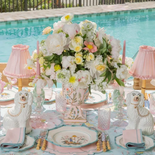 Mrs. Alice Eden Pink Candle Holder (Pair)< Summer Candleware | Candle Holders