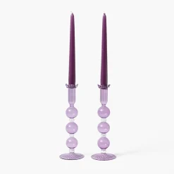 Mrs. Alice Eden Purple Candle Holder (Pair)< Candle Holders