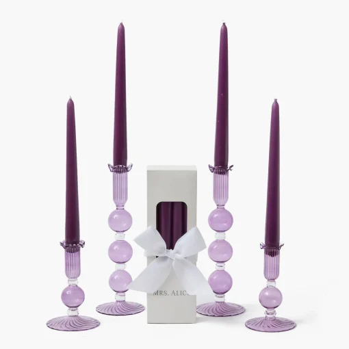 Mrs. Alice Eden Purple Candle Set< Candles | Candlescapes