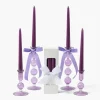 Mrs. Alice Eden Purple Ribboned Candle Set< Candles | Candlescapes