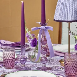 Mrs. Alice Eden Purple Ribboned Candle Set< Candles | Candlescapes