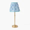 Mrs. Alice Edie Rechargeable Lamp with Blue Ikat Shade (18cm)< Rechargeable Table Lamps | Summer Lighting