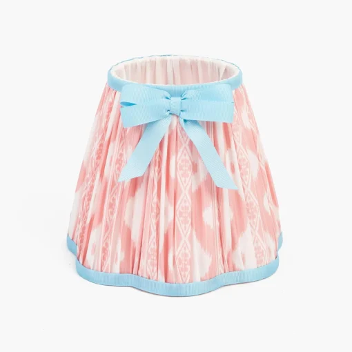 Mrs. Alice Edie Rechargeable Lamp with Pink & Blue Ikat Bow Shade (18cm)< Rechargeable Table Lamps
