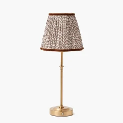 Mrs. Alice Edie Tall Rechargeable Lamp with Chocolate Lotus Shade (18cm)< Rechargeable Table Lamps