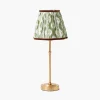 Mrs. Alice Edie Tall Rechargeable Lamp with Olive & Chocolate Ikat Shade (18cm)< Rechargeable Table Lamps