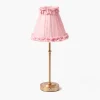 Mrs. Alice Edie Tall Rechargeable Lamp with Pale Pink Frilled Silk Shade (18cm)< Rechargeable Table Lamps