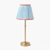 Mrs. Alice Edie Tall Rechargeable Lamp with Soft Blue & Coral Lotus Shade (18cm)< Rechargeable Table Lamps