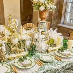 Mrs. Alice Edie Tall Rechargeable Lamp with Olive Green Ikat Shade (18cm)< Rechargeable Table Lamps