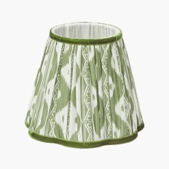 Mrs. Alice Edie Tall Rechargeable Lamp with Olive Green Ikat Shade (18cm)< Rechargeable Table Lamps