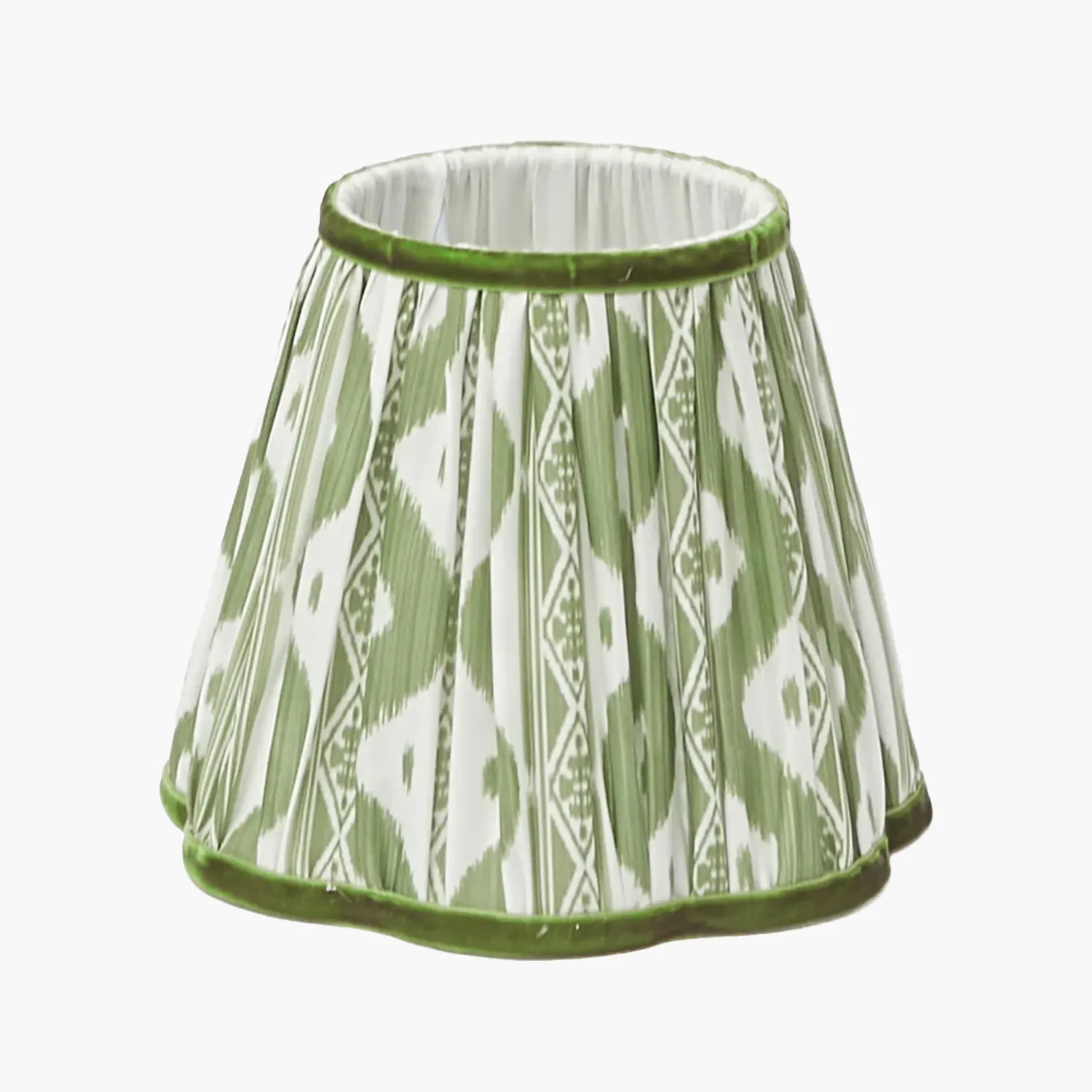 Mrs. Alice Edie Tall Rechargeable Lamp with Olive Green Ikat Shade (18cm)< Rechargeable Table Lamps
