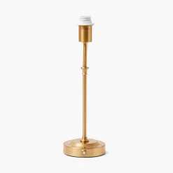 Mrs. Alice Edie Tall Rechargeable Lamp with Olive & Chocolate Ikat Shade (18cm)< Rechargeable Table Lamps