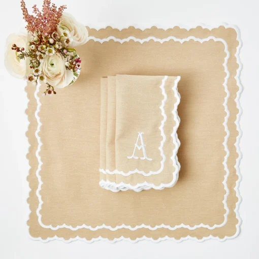 Mrs. Alice Edith Sand Napkins (Set of 4)< Napkins | Mrs. Alice Monogram