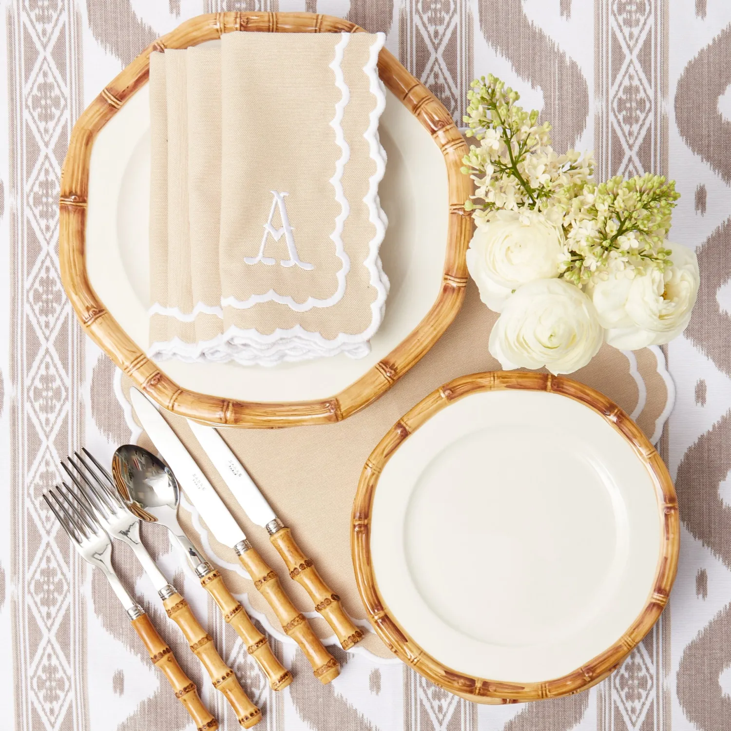Mrs. Alice Edith Sand Placemats & Napkins (Set of 4)< Table Linen Sets | Mrs. Alice Monogram