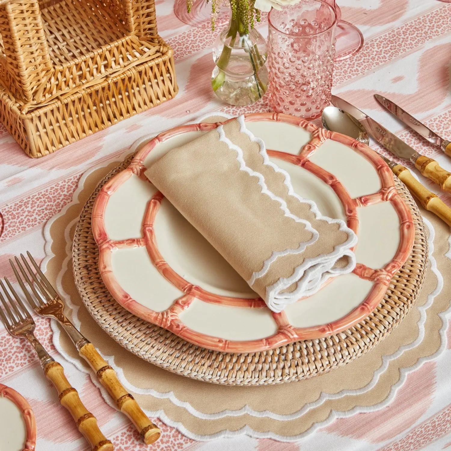 Mrs. Alice Edith Sand Placemats & Napkins (Set of 4)< Table Linen Sets | Mrs. Alice Monogram
