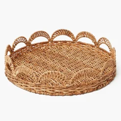 Mrs. Alice Elena Rattan Round Tray< Trays | Trays