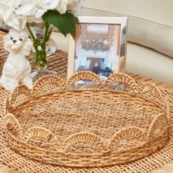 Mrs. Alice Elena Rattan Round Tray< Trays | Trays