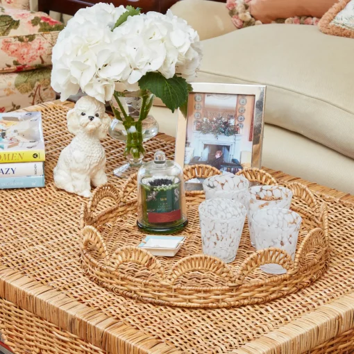 Mrs. Alice Elena Rattan Round Tray< Trays | Trays