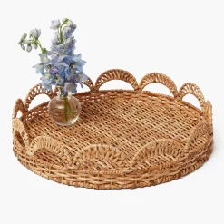 Mrs. Alice Elena Rattan Round Tray< Trays | Trays