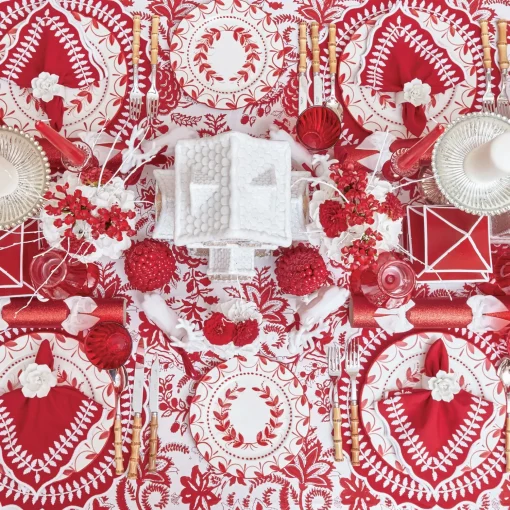 Mrs. Alice Elizabeth Red Garland Dinner & Starter Plates (Set of 8)< Crockery Sets