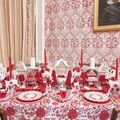 Mrs. Alice Elizabeth Red Garland Dinner & Starter Plates (Set of 8)< Crockery Sets